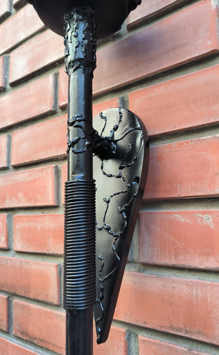 Hand Forged Black Metal Wall Sconce - Large Wrought Iron Lighting