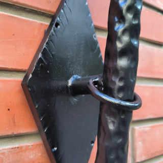 Handmade Forged Steel Wall Sconce: Medieval Torch Light