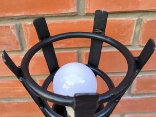 Handmade Forged Steel Wall Sconce: Medieval Torch Light