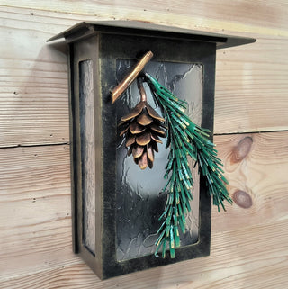 Handmade Wrought Iron Outdoor Sconce: Rustic Metal Night Light