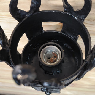 Hand Forged Viking Torch Light: Black Metal Wall Sconce