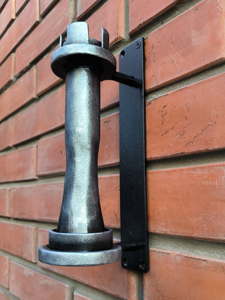 Hand Forged Metal Door Handle: Chess Rook Castle Decor