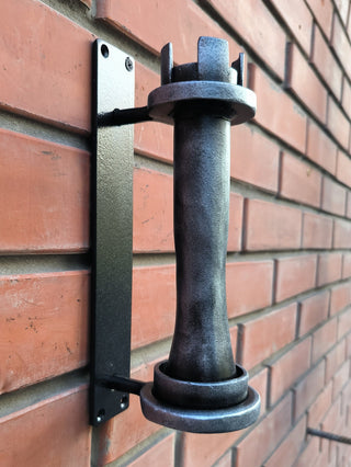Hand Forged Metal Door Handle: Chess Rook Castle Decor