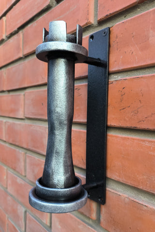 Hand Forged Metal Door Handle: Chess Rook Castle Decor