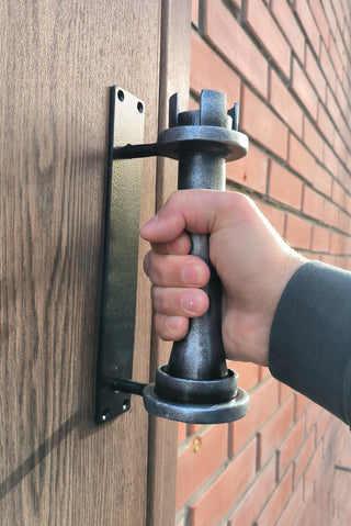 Hand Forged Metal Door Handle: Chess Rook Castle Decor