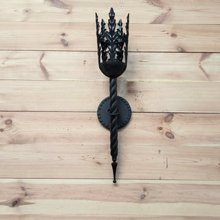 Hand Forged Black Metal Wall Sconce: Interior Lighting