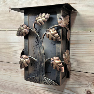 Wrought Iron Outdoor Sconce: Tree of Life Metal Light Fixture