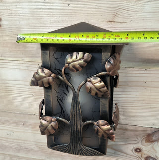 Wrought Iron Outdoor Sconce: Tree of Life Metal Light Fixture