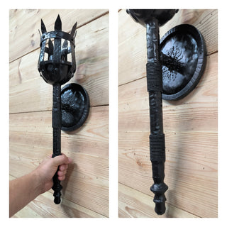 Metal wrought iron sconce, Torch wall lamp, Medieval style light fixture