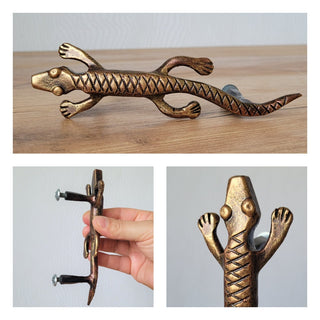 Door knob, Lizard, furniture knob, metal cabinet knob, drawer handle