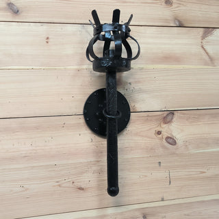 Metal wrought iron sconce, Torch wall lamp, Medieval style light fixture