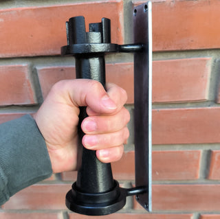 Hand Forged Metal Door Handle: Chess Rook Castle Decor