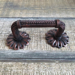 Hand Forged Wrought Iron Door Handle: Copper Metal Decor