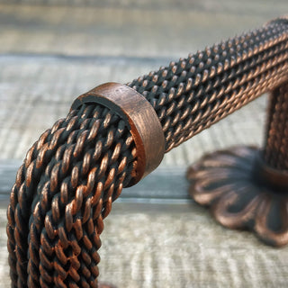Hand Forged Wrought Iron Door Handle: Copper Metal Decor