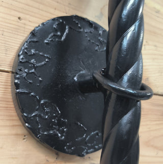 Handmade Forged Black Steel Wall Sconce: Medieval Torch Light