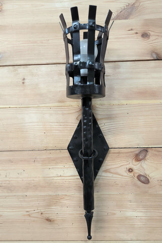 Hand Forged Black Metal Wall Sconce Lighting Fixture