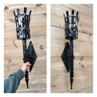 Hand Forged Black Metal Wall Sconce Lighting Fixture