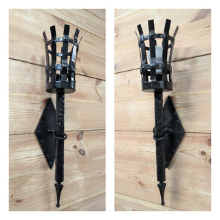 Hand Forged Black Metal Wall Sconce Lighting Fixture