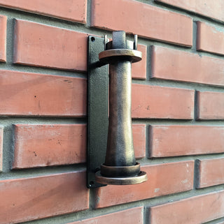 Hand Forged Metal Door Handle: Chess Rook Castle Decor