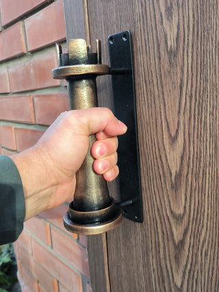 Hand Forged Metal Door Handle: Chess Rook Castle Decor