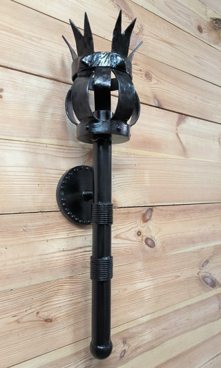 Hand Forged Black Metal Wall Sconce Lighting Fixture