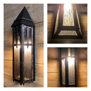 Wrought Iron Wall Sconce: Handmade Metal Lantern Night Light
