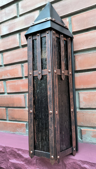 Wrought Iron Wall Sconce: Handmade Metal Lantern Night Light