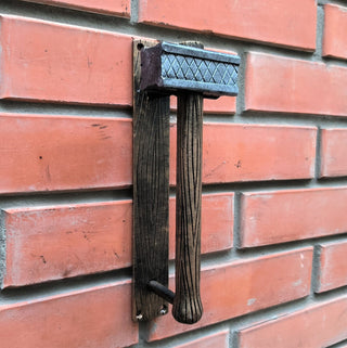 Forged Iron Hammer Door Handle: Metal Gate/Barn Door Pull