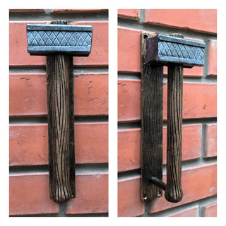 Forged Iron Hammer Door Handle: Metal Gate/Barn Door Pull