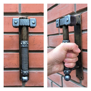 Hand Forged Hammer Door Handle: Metal Gate/Barn Door Pull