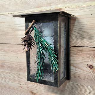 Handmade Wrought Iron Outdoor Sconce: Rustic Metal Night Light