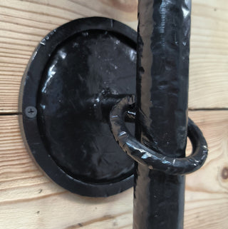 Hand Forged Viking Torch Light: Black Metal Wall Sconce
