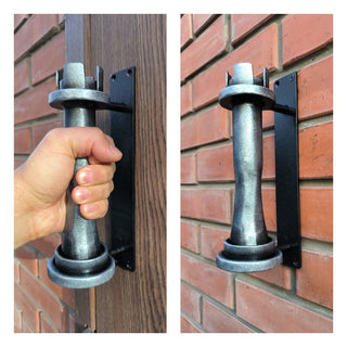 Hand forged handle, Door handle Chess, rook, castle, Metal handle, Barn door handle, Door decor