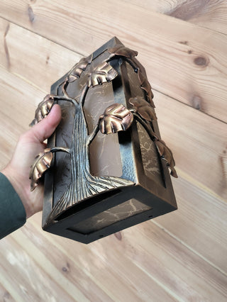 Wrought Iron Outdoor Sconce: Tree of Life Metal Light Fixture