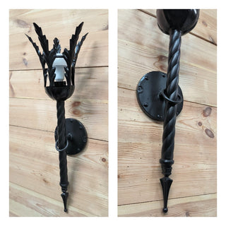 Hand Forged Black Metal Wall Sconce Lighting Fixture