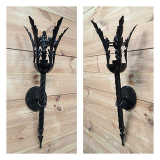 Hand Forged Black Metal Wall Sconce Lighting Fixture
