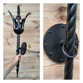 Hand Forged Black Metal Wall Sconce Lighting Fixture