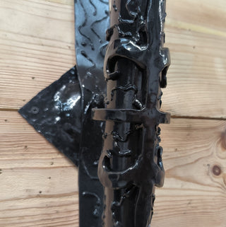 Metal wrought iron sconce, Torch wall lamp, Medieval style light fixture