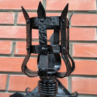 Metal wrought iron sconce, Torch wall lamp, Medieval style light fixture