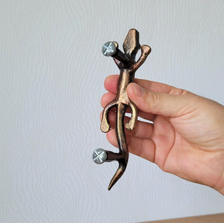 Handmade Lizard Door Knob: Metal Cabinet Drawer Handle