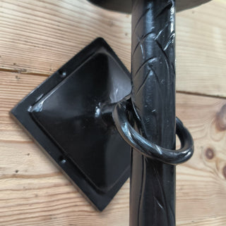 Hand Forged Viking Torch Wall Sconce: Black Metal Interior Light