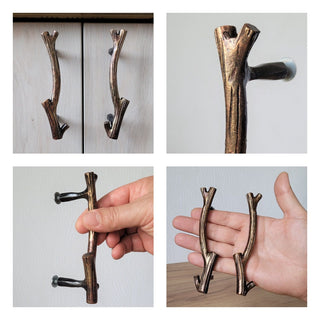 Handmade Metal Branch Door Knob - Cabinet Drawer Handle