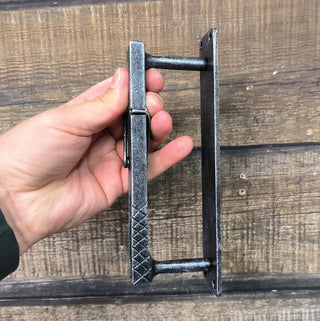 Clothespin Iron Door Handle: Unique Hand-Forged Barn Decor