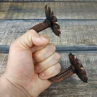Hand Forged Wrought Iron Door Handle: Copper Metal Decor