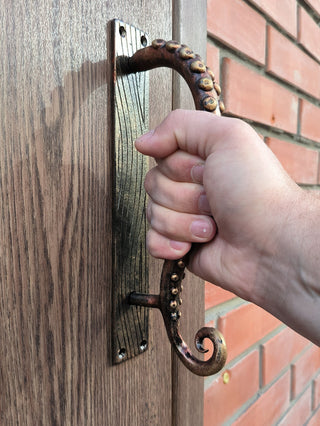 Door handle, Octopus, octopus tentacles, door pull, metal gate handle, barn door handle, nautical style