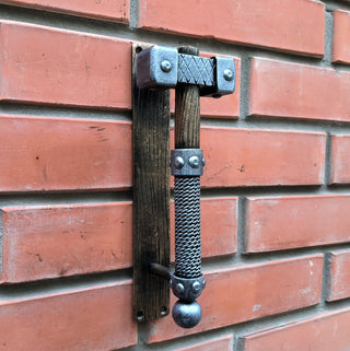 Hand Forged Hammer Door Handle: Metal Gate/Barn Door Pull