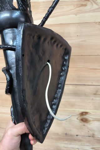 Dragon Torch Sconce: Black Metal Wall Light Fixture