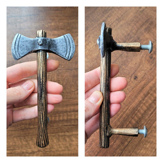 Handmade Axe Door Knob: Metal Cabinet & Nightstand Pull