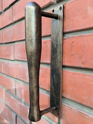 Hand Forged Baseball Bat Door Handle: Metal Barn Door Pull