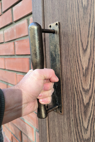 Hand Forged Baseball Bat Door Handle: Metal Barn Door Pull
